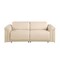 Homeroots 80" Beige Top Grain Leather Reclining Metal USB Sofa 720380 - alternate 1