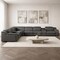 Homeroots Gray Italian Leather Power Reclining Curved Eight Piece Corner Sectional With Console 544986 - alternate 7