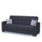 Homeroots 87" Dark Blue Chenille Convertible Futon Sleeper Sofa And Toss Pillows With Storage 607101 - alternate 8