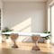 Homeroots 95" Clear And Brown Glass And Solid Wood Double Pedestal Base Dining Table 487882 - alternate 4