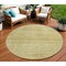 Homeroots 8' Gold Wheat And Beige Round Striped Washable Indoor Outdoor Area Rug 588084 - alternate 1