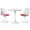 Fabulaxe Mid-Century Modern White Tulip Side Chair with Red Cushioned Seat - Stylish and QI004628.RD.2 - alternate 10