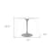 Homeroots 40" White And Gray Rounded Marble And Metal Pedestal Base Dining Table 520846 - alternate 8