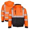 Dome75 Hi-Vis Bomber Jacket, Polyester, Class ANSI/ISEA 107-2020 Class 3 Type R, HiVis Orange/Black Bottom DJB3832 - alternate 7