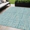 Homeroots 5' X 8' Teal Blue And Ivory Striped Washable Indoor Outdoor Area Rug 583463 - alternate 1