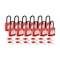 Brady Padlock, Keyed Alike, Nylon, Red, 1 1/2 in Shackle Height, 1 1/2 in Body Width, 12 No. of Keys SDPL-RED-38PL-KA12 - alternate 1