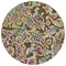 Homeroots 8' Chocolate And Artichoke Green Round Paisley Washable Indoor Outdoor Area Rug 588602 - alternate 7
