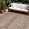 Homeroots 10' X 14' Copper Tan And Beige Floral Washable Indoor Outdoor Area Rug 606193 - alternate 1