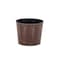 Homeroots 7in Brown and Ivory Textural Tone On Tone Recycled Plastic Indoor Outdoor Round Pot Planter 488207 - alternate 1