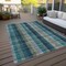 Homeroots 9' X 12' Teal Blue Navy Blue And Olive Green Plaid Washable Indoor Outdoor Area Rug 614021 - alternate 9