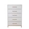 Homeroots 30" White Solid Wood Five Drawer Chest 524127 - alternate 1