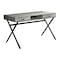 Homeroots 47" Gray and Black Computer Desk With Two Drawers 333545 - alternate 1