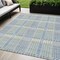 Homeroots 5' X 8' Denim Blue Green And Ivory Plaid Washable Indoor Outdoor Area Rug 597548 - alternate 1