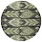 Homeroots 8' Olive Green And Artichoke Green Round Southwestern Washable Indoor Outdoor Area Rug 587820 - alternate 7