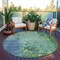 Homeroots 8' Emerald Round Abstract Washable Indoor Outdoor Area Rug 608234 - alternate 8