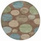 Homeroots 8' Chocolate Fern Green And Teal Blue Round Geometric Washable Indoor Outdoor Area Rug 630569 - alternate 6