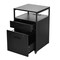 Homeroots 16" Black Wood Drawer Filing Cabinet 723071 - alternate 8