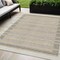 Homeroots 5' X 8' Ivory And Beige Striped Washable Indoor Outdoor Area Rug 610475 - alternate 1