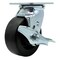 Service Caster 5 Inch Stainless Steel Polyolefin Swivel Caster with Ball Bearing and Brake SCC SCC-SS30S520-POB-TLB - alternate 1