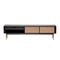 Homeroots Black Wood and Wicker Media Stand 400736 - alternate 1