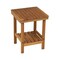 Homeroots 16" X 13" Brown Teak Square Shower Bench With Shelf 549377 - alternate 1