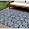 Homeroots 10' X 14' Navy Blue And Ivory Floral Washable Indoor Outdoor Area Rug 595978 - alternate 1