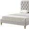 Homeroots Gray Solid Wood King Tufted Upholstered Linen Bed with Nailhead Trim 544948 - alternate 7