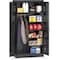 Tennsco Combo Wardrobe Storage Cabinet, 72 in H, 36 in W, 18 in D, Swing, Keyed, Black, 5 Shelves, 0 Drawers 7214BK - alternate 1
