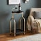 Homeroots 17in Black And Brass Steel and Solid Wood Distressed Round Rolling Bar Cart 668798 - alternate 7
