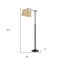 Homeroots 63" Bronze Metal Adjustable Floor Lamp With Tan Paper Square Shade 526248 - alternate 5