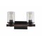 Jonathan Y Bungalow 15" 2-Light Iron/Seeded Glass Rustic Farmhouse LED Vanity Light, Oil Rubbed Bronze JYL7508A - alternate 15