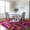 Homeroots 8' Red Purple And Copper Round Geometric Washable Indoor Outdoor Area Rug 598258 - alternate 7