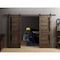 Sartodoors Sturdy Dbl Barn Door 36 x 96in W/, Cognac Oak W/ Black Glass, 13FT Rail Hangers Heavy Set VEREGIO7588DB-AKA-3696 - alternate 1