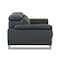 Homeroots 71in Dark Gray and Silver Italian Leather Loveseat 720508 - alternate 9