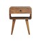 Homeroots 22" Oak Solid Wood Round One Drawer Nightstand 722586 - alternate 1