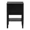 Baxton Studio Shirin Mid-Century Beige Fabric and Black Wood 1-Drawer Nightstand 255-14149-ZORO - alternate 9