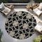 Homeroots 8' Black And Ivory Round Geometric Washable Indoor Outdoor Area Rug 613406 - alternate 7