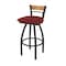 Holland Bar Stool Co Revelle 30in Swivel Bar Stool with Black Wrinkle Finish, Medium Back and Graph Ruby Seat 881 - alternate 1