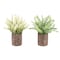 Monarch Specialties Artificial Plant, 12-in. Tall, Mullberry Grass, Table, Brown Cement Pots, Contemporary, 2PK I 9360 - alternate 1