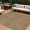 Homeroots 8' X 10' Taupe And Brown Striped Washable Indoor Outdoor Area Rug 615641 - alternate 1