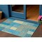 Homeroots 3' X 5' Teal Blue Orange And Sky Blue Striped Washable Indoor Outdoor Area Rug 613175 - alternate 1