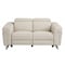 Homeroots 65in Beige And Silver Italian Leather Power Reclining Loveseat 482199 - alternate 1