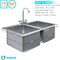 Amgood Stainless Steel 2 Compartment Drop-In Sink. Bowl 14 in. x 16 in. x 10 in. With Faucet. SINK DIS S2C-141610-F-Z - alternate 4