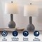 Jonathan Y Katee 24.75" Modern Scandinavian Textured Resin/Metal Gourd LED Table Lamp, Gray, 2PK JYL9207B-SET2 - alternate 10