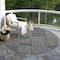 Homeroots 8' Black And Ivory Round Geometric Washable Indoor Outdoor Area Rug 596904 - alternate 7