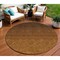 Homeroots 8' Chocolate And Brown Round Ombre Washable Indoor Outdoor Area Rug 588554 - alternate 1
