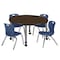 Regency Round Kee Mobile Adjustable Classroom Table W/ 4 Andy Chairs, 48 in W, 48 in L, Neo Walnut TB48RNDNWAPCGY45NV - alternate 1