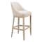 Homeroots 31" Beige and Natural Fabric and Solid Wood Bar Height Bar Chair 580068 - alternate 5