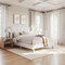 Martha Stewart Carmy Queen Upholstered Platform Bed, Tufted Wingback Headboard and Cushioned Siderails TW-B2503T-Q-WH-MS - alternate 1