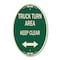 Signmission Truck Turn Area Keep Clear With Bidirectiona, 12 In X 18 In Architectural, Heavy Gauge Aluminum A-OV-G-1218-22784 - alternate 1